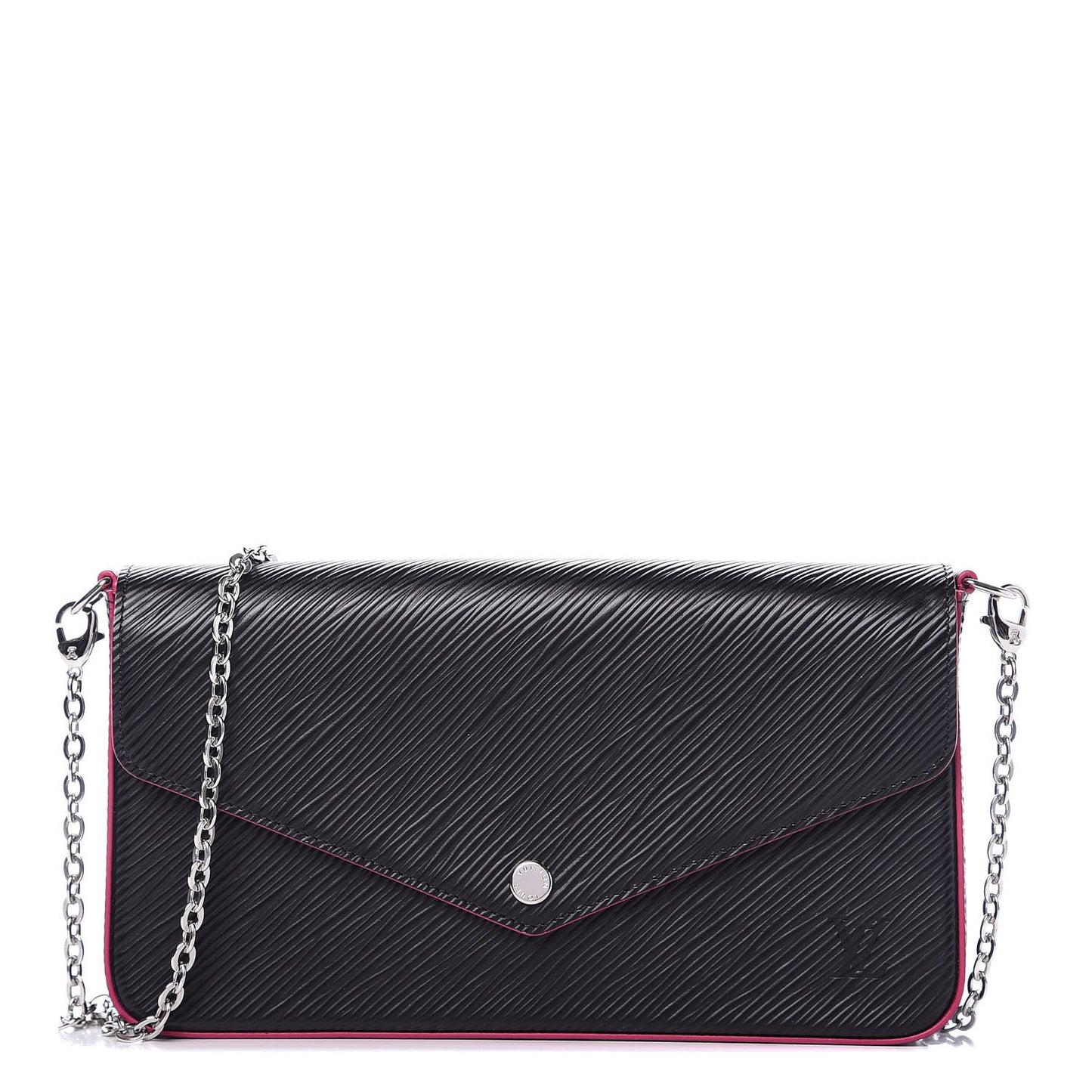 Epi Pochette Felicie Black Hot Pink