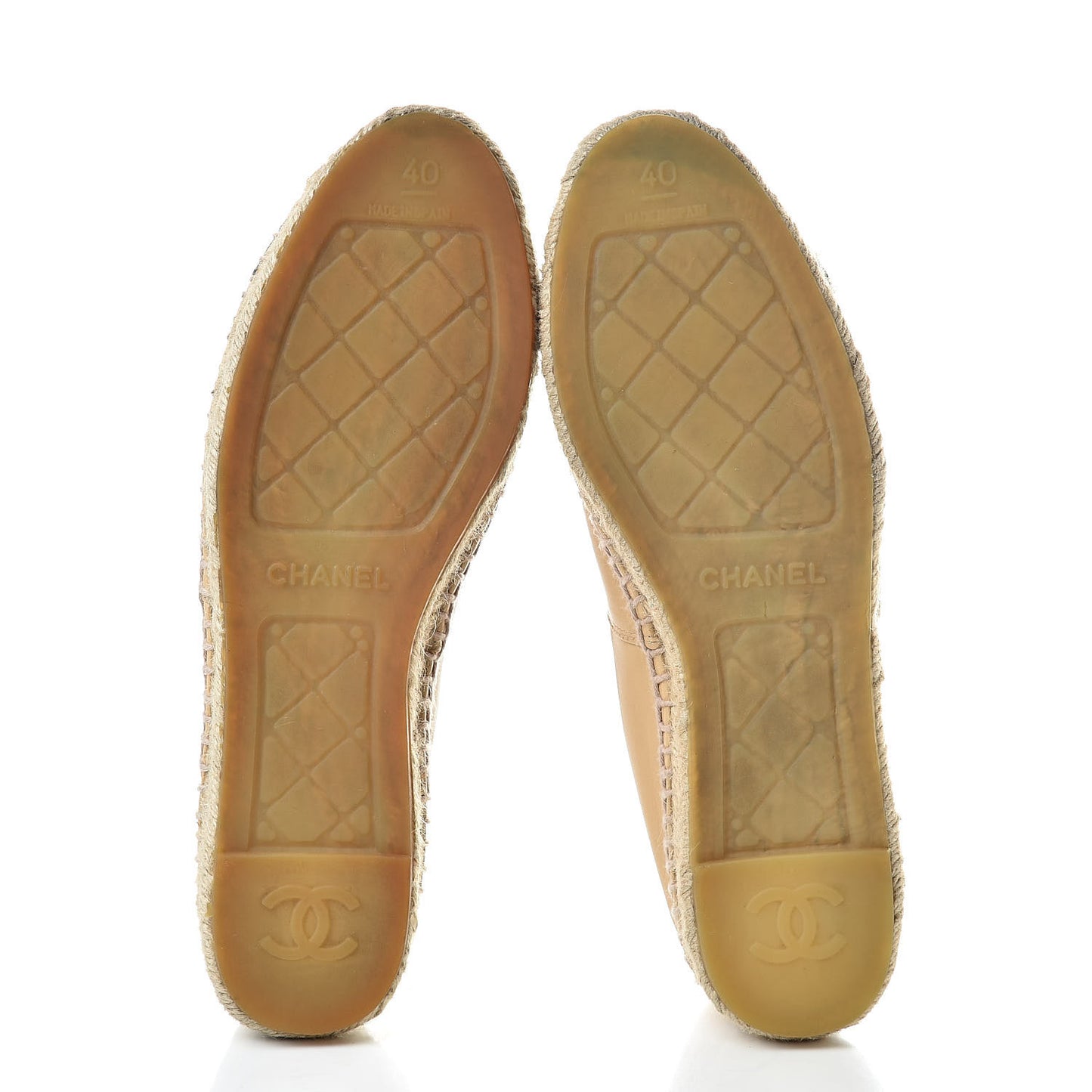 Lambskin CC Espadrilles 40 Beige Black