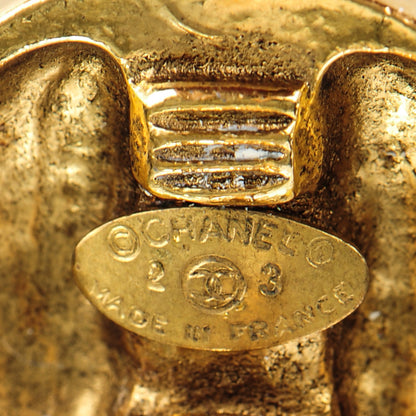 Chanel Crystal Clip On Earrings Gold 6 of 6