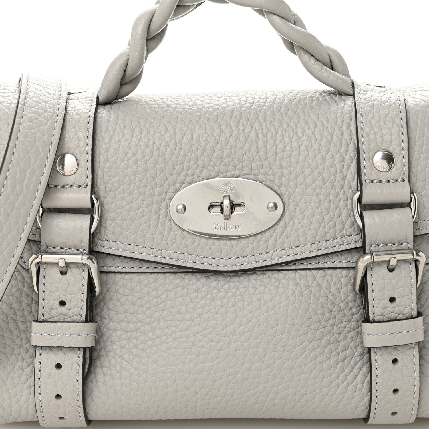 Mulberry Heavy Grain Mini Alexa Pale Grey 7 of 9