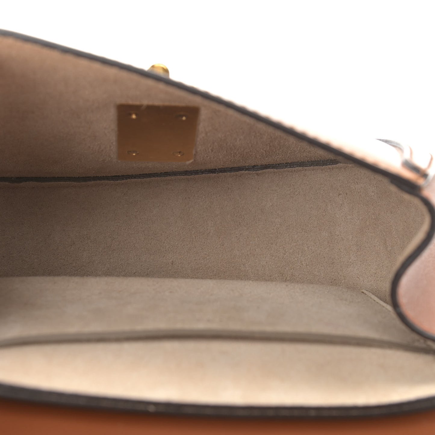 Patent Calfskin Mini Drew Bijou Shoulder Bag Tan