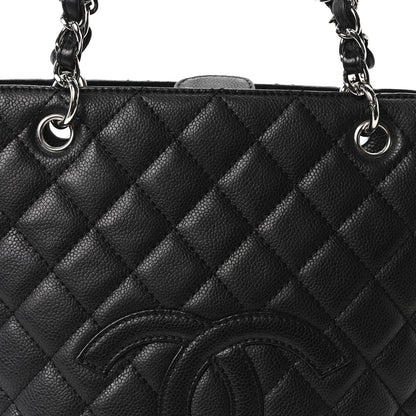 Chanel Caviar Quilted Petit Shopping Tote PST Black 8 of 10