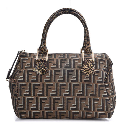 Fendi Zucca Vitello Medium Chef Boston Tobacco Oro Moro 1 of 7