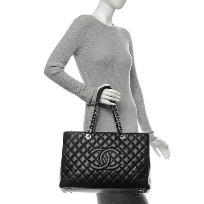 Chanel Caviar Quilted XL Grand Shopping Tote GST Black 2 of 7