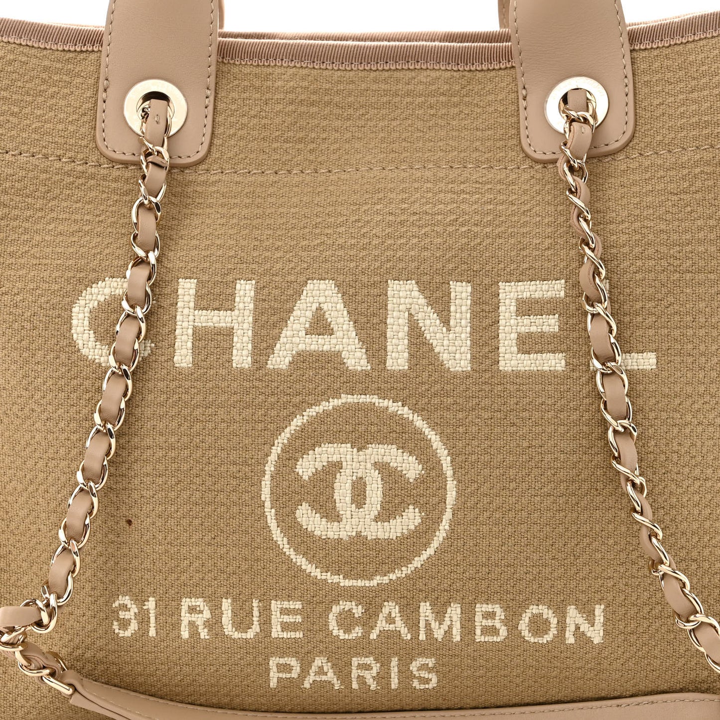 Mixed Fibers Small Deauville Tote Beige