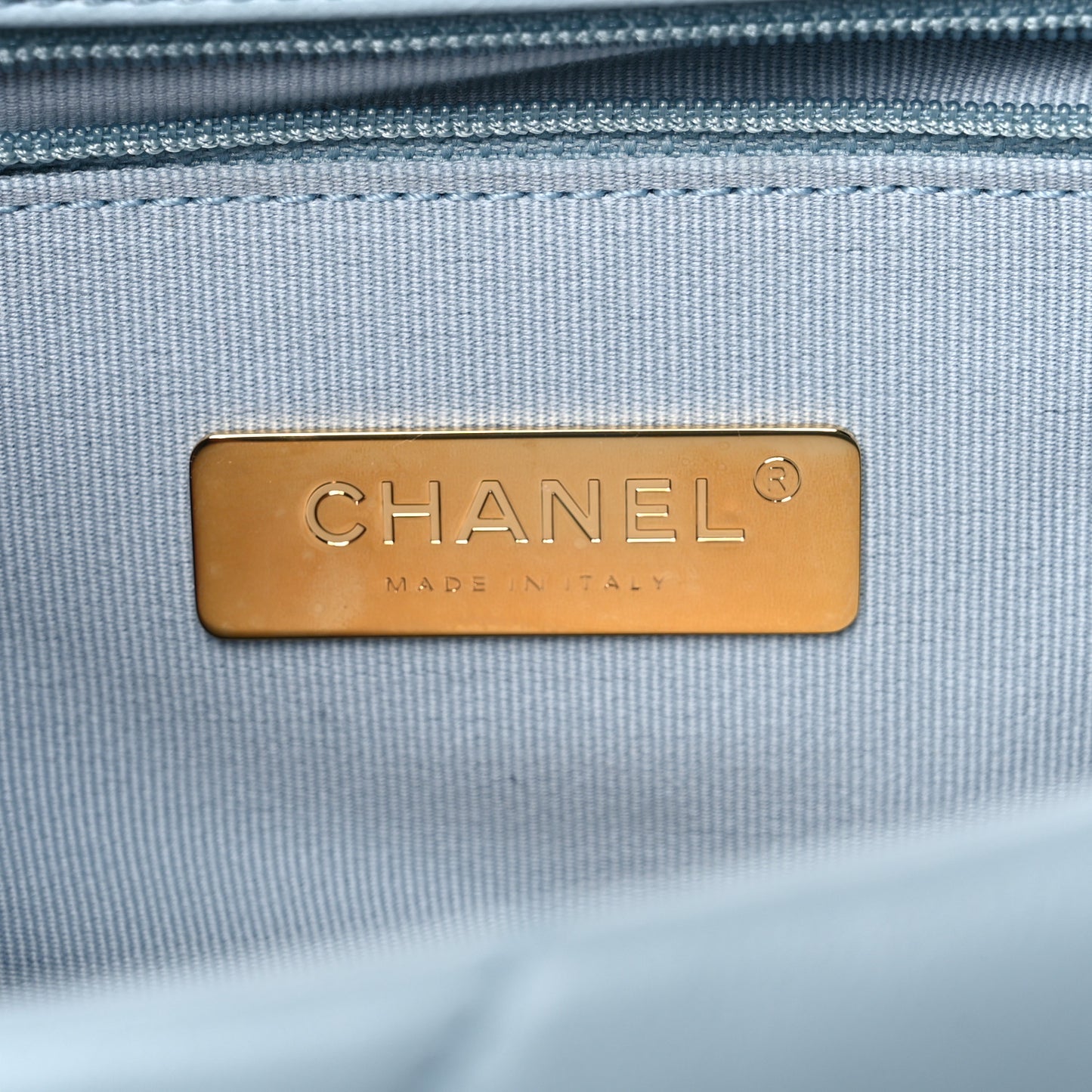 Lambskin Quilted Medium Chanel 19 Flap Light Blue