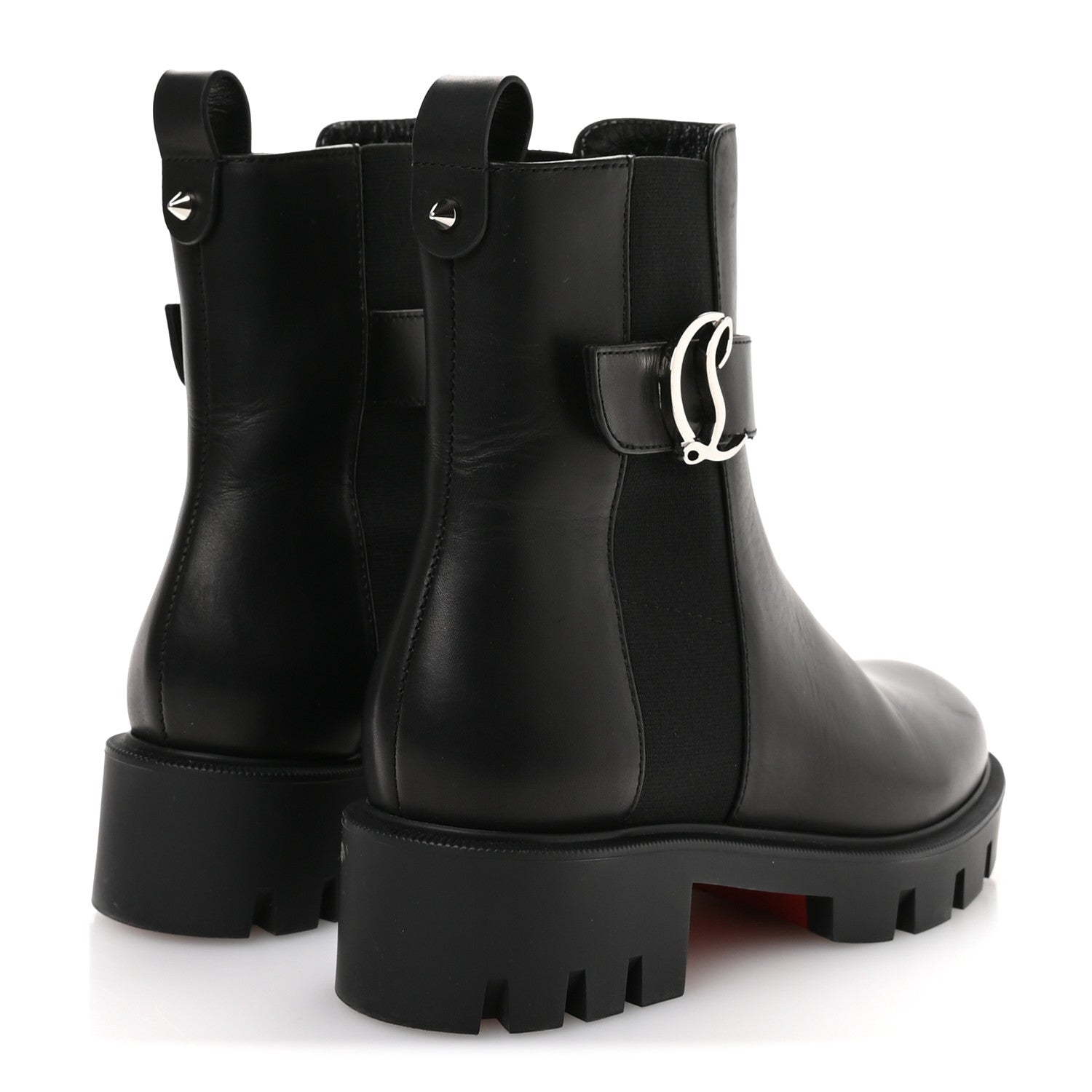 Christian Louboutin Calfskin CL Chelsea Booty 36 Black 5 of 8
