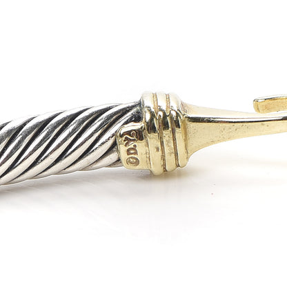 David Yurman Sterling Silver 14K Yellow Gold 5mm Cable Classic Buckle Bracelet 5 of 5