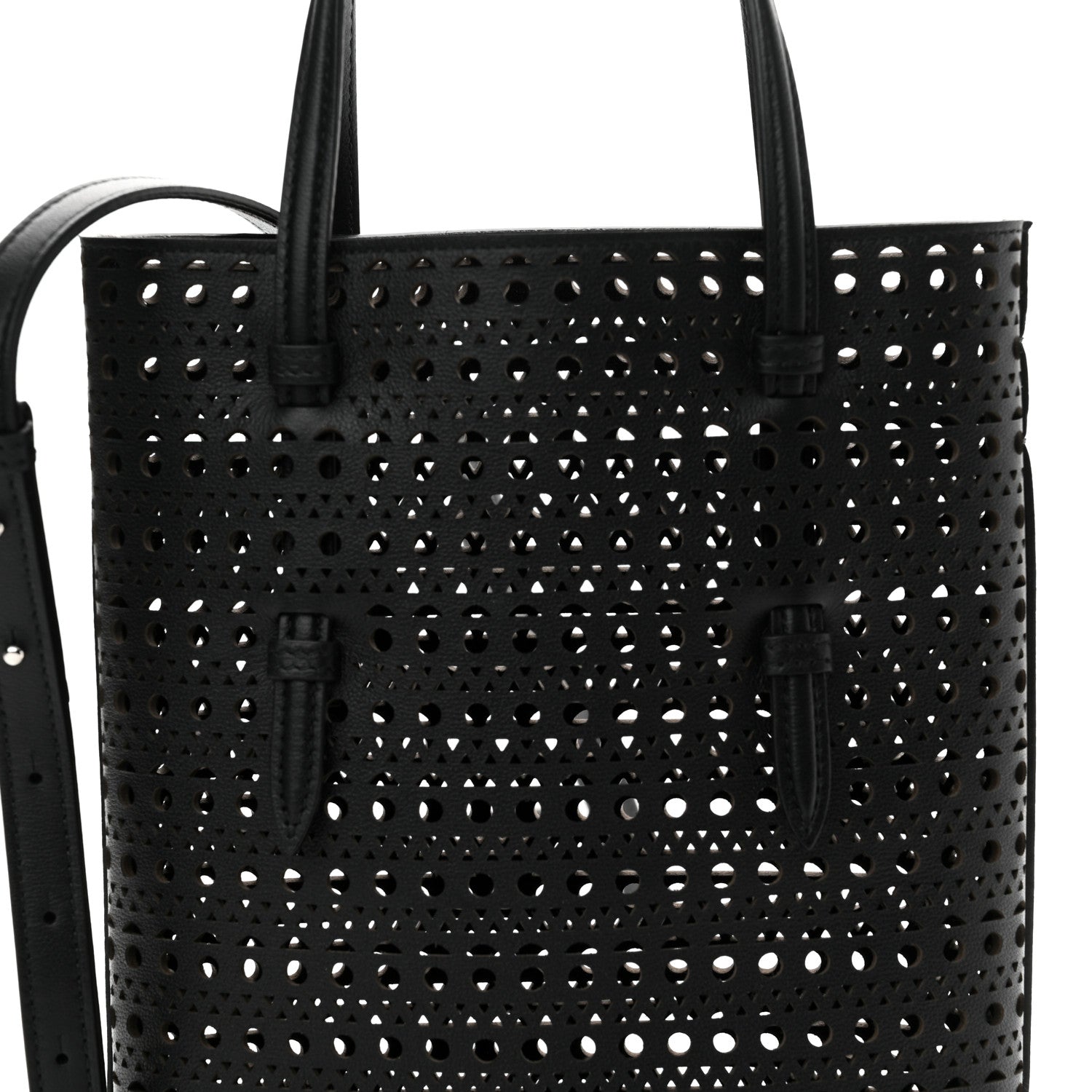 Alaia Calfskin Vienne Mina North South Tote  Black 7 of 9