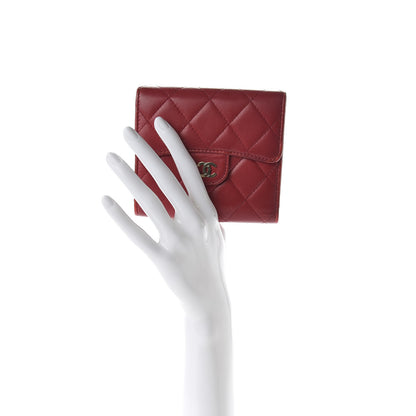 Chanel Lambskin Quilted Small Compact Wallet Red 2 of 8