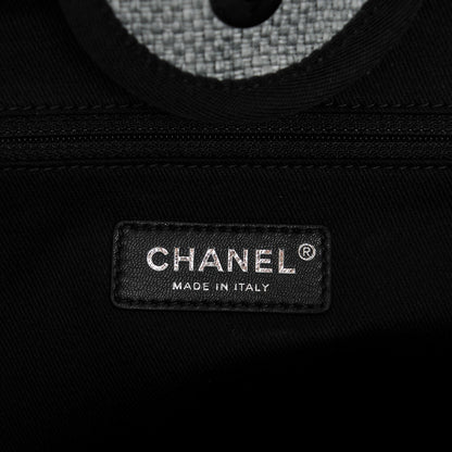 Chanel Woven Straw Raffia Deauville Large Tote Grey 6 of 7