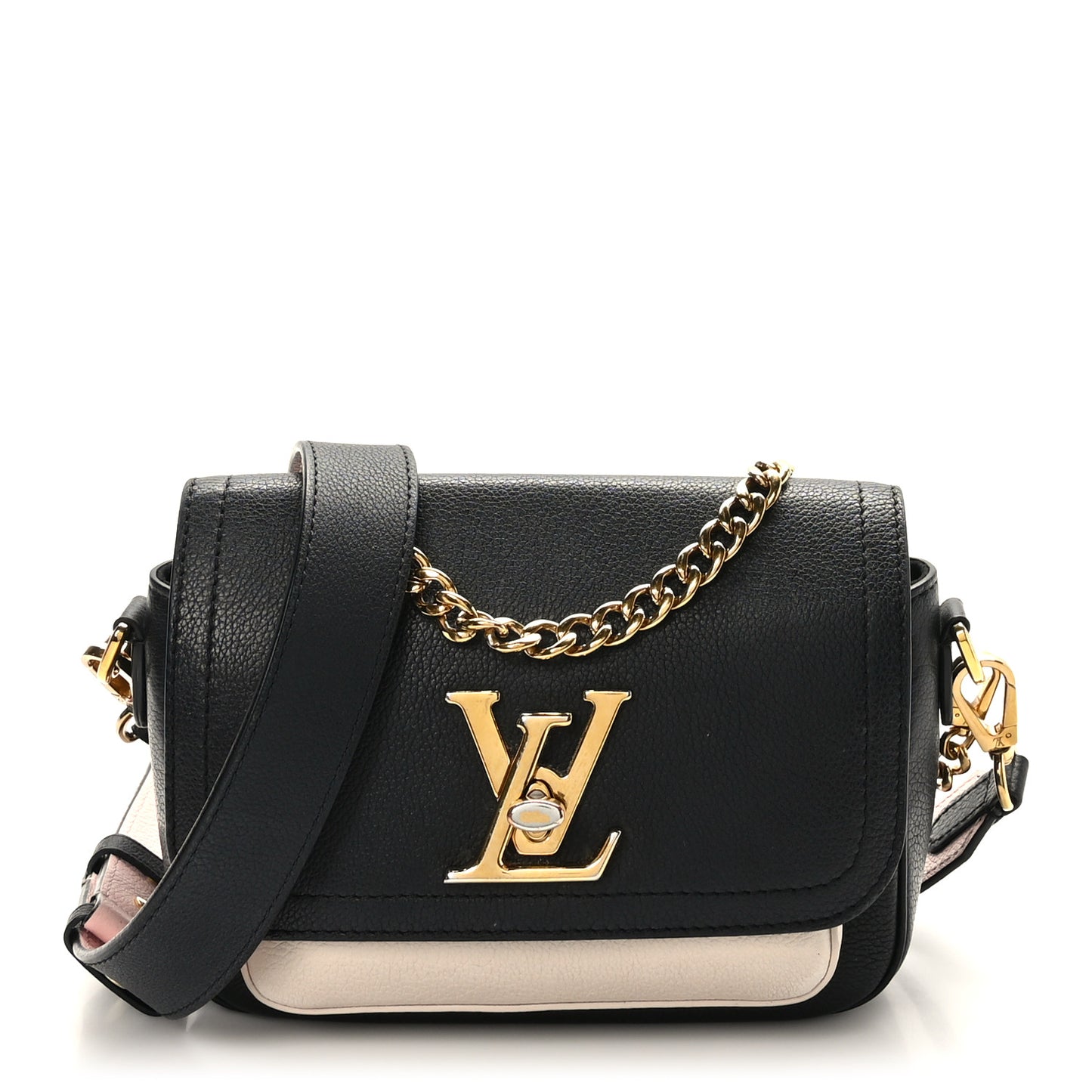 Grained Calfskin Lockme Tender Black