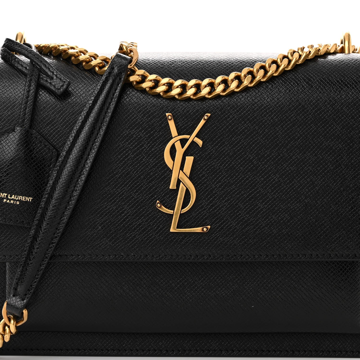 Saint Laurent Coated Bark Calfskin Medium Monogram Sunset Black 7 of 9