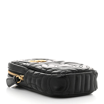 Salvatore Ferragamo Calfskin Quilted Gancini Mini Mufasa Crossbody Black 4 of 10