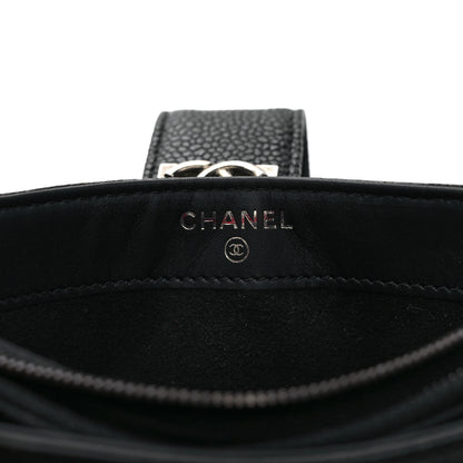 Chanel Caviar Quilted Mini Boy Phone Holder Clutch Black 5 of 7