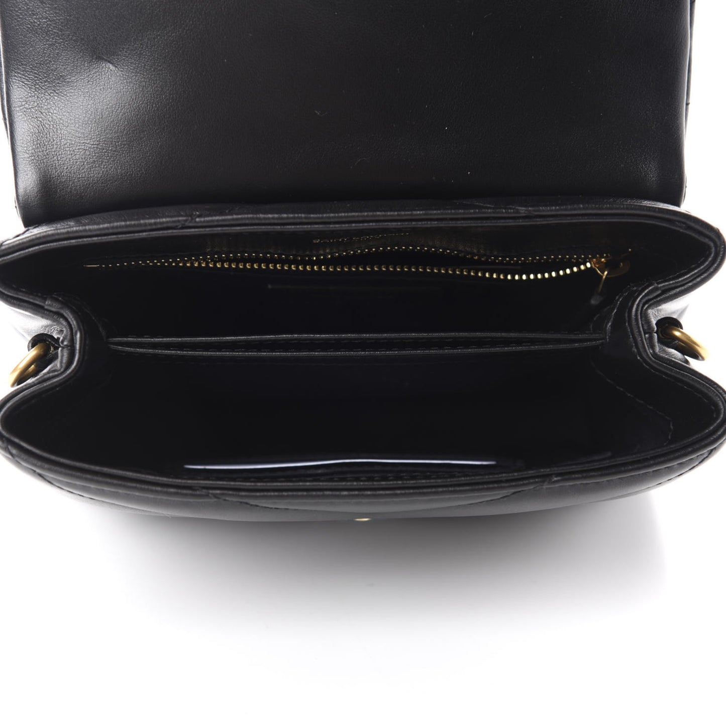 Calfskin Y Quilted Monogram Toy Loulou Crossbody Bag Black
