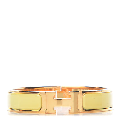 Hermes Enamel Narrow Clic Clac H Bracelet PM Jaune Citron 1 of 5