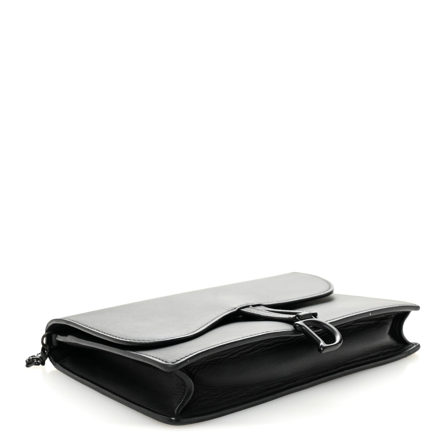 Christian Dior Ultra Matte Calfskin Saddle Chain Pouch Black 4 of 10
