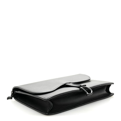 Christian Dior Ultra Matte Calfskin Saddle Chain Pouch Black 4 of 10