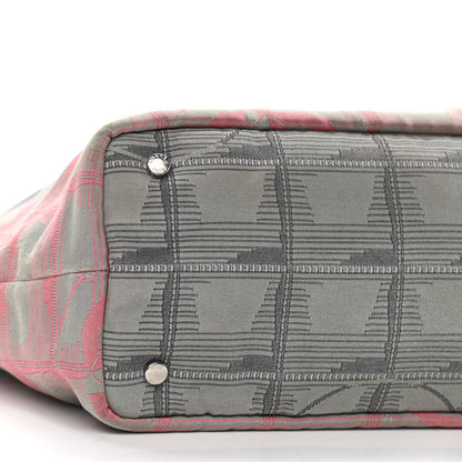 Chanel Nylon Travel Shopping Tote Pink Grey 5 of 12