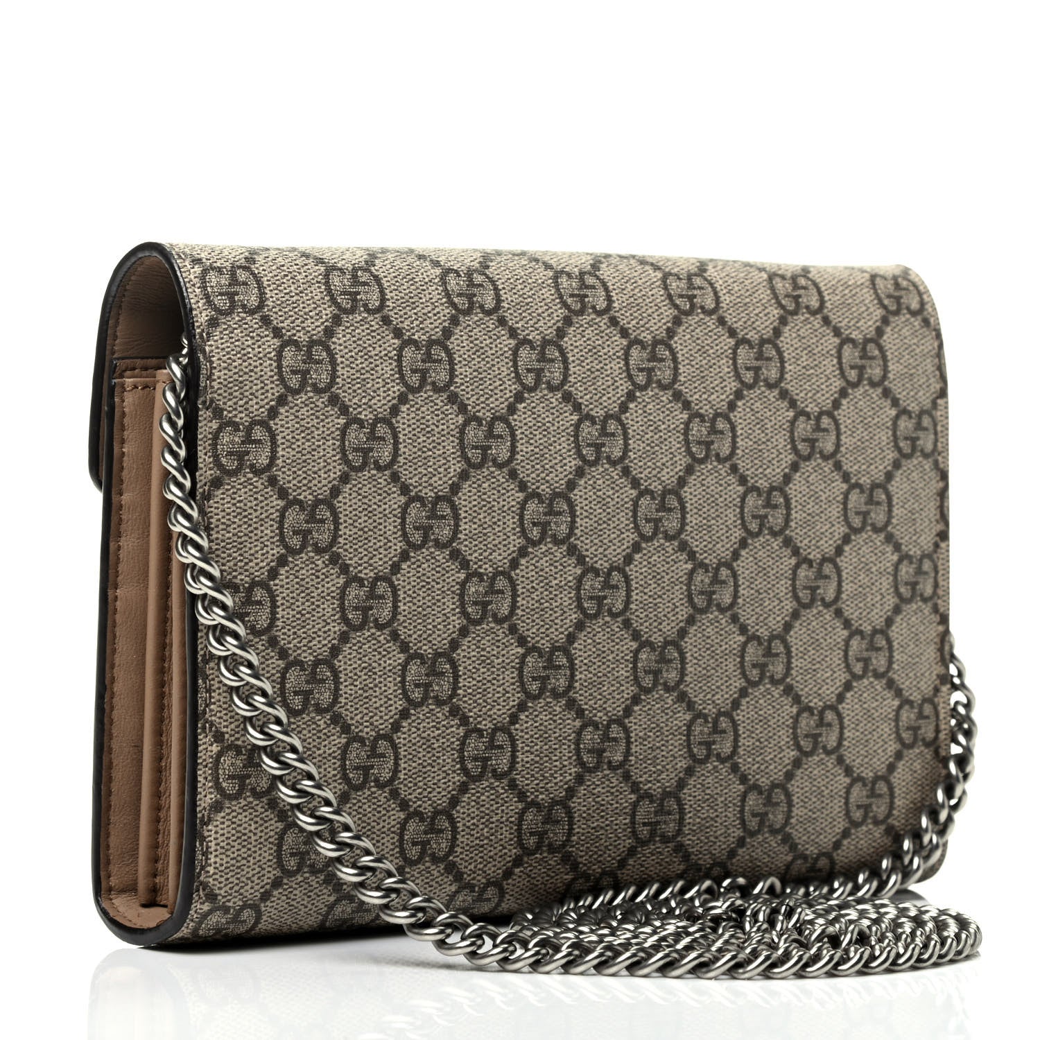 Gucci GG Supreme Monogram Mini Dionysus Chain Wallet Beige Taupe 2 of 4