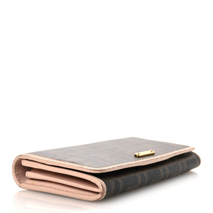 Fendi Zucca Spalmati Vitello Elite Continental Wallet Rose Plaster 4 of 14