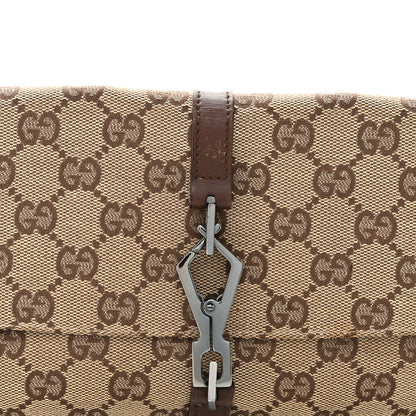 Gucci Monogram Jackie O Flap Bag Brown 8 of 13