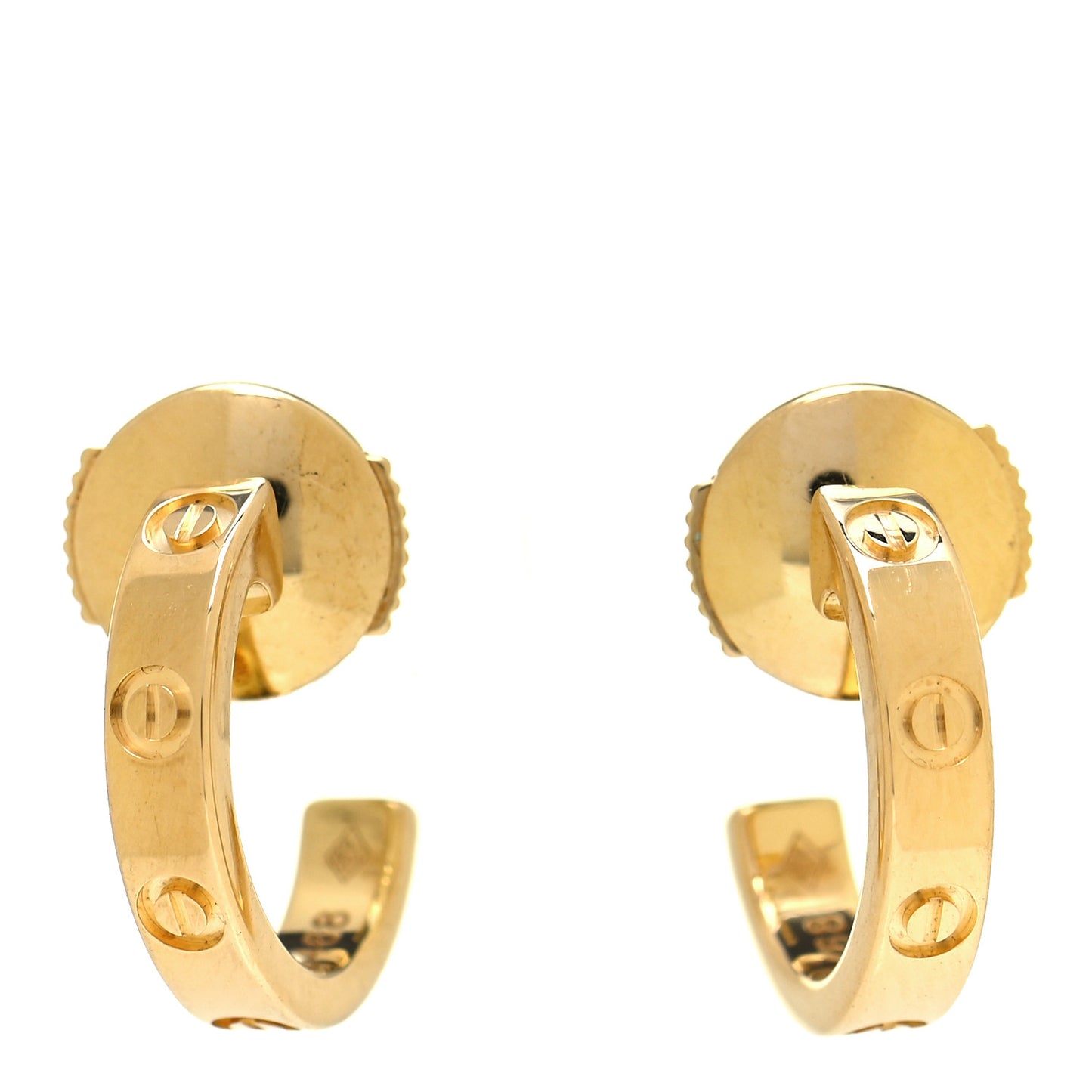 18K Yellow Gold Small LOVE Hoop Earrings