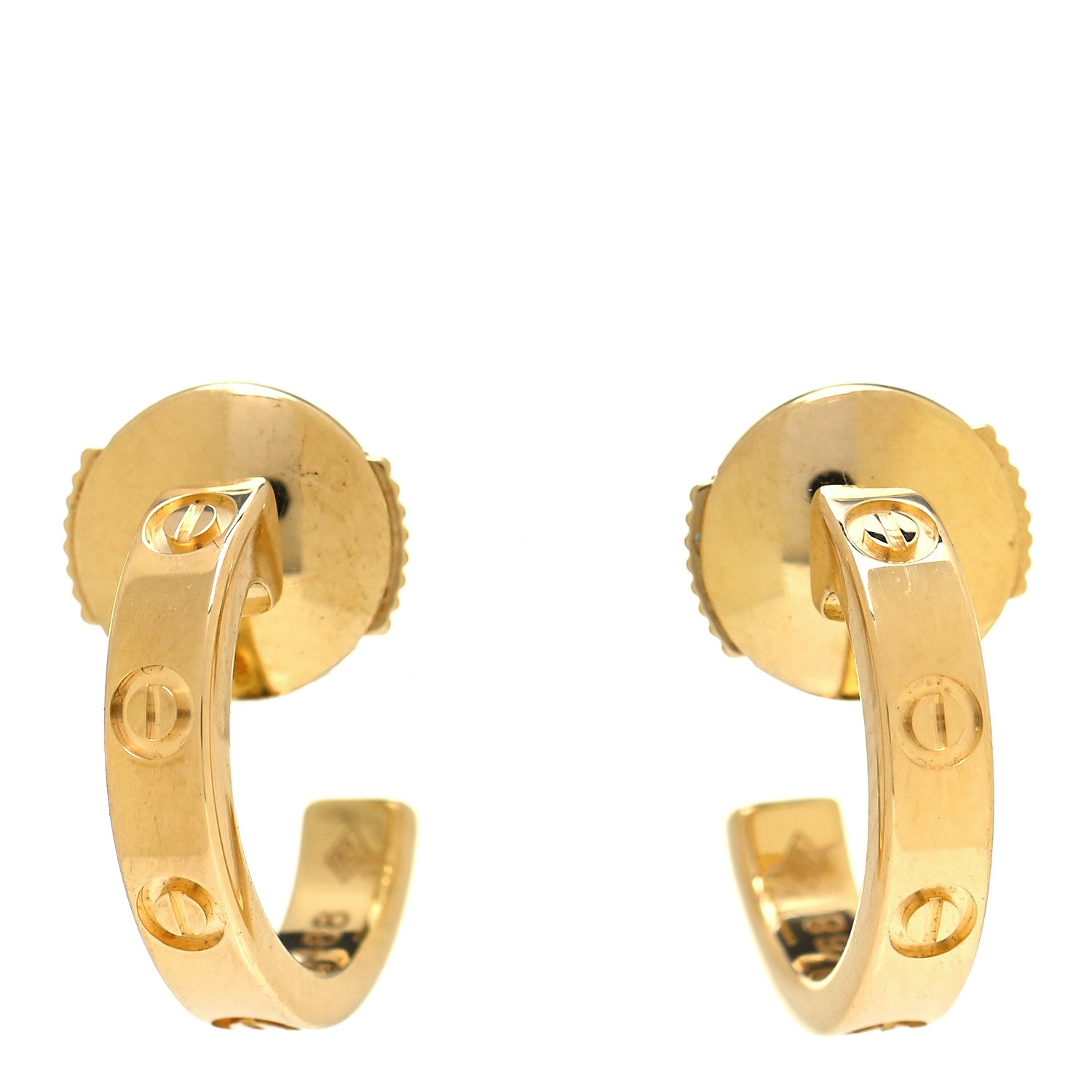 Cartier 18K Yellow Gold Small LOVE Hoop Earrings 1 of 6