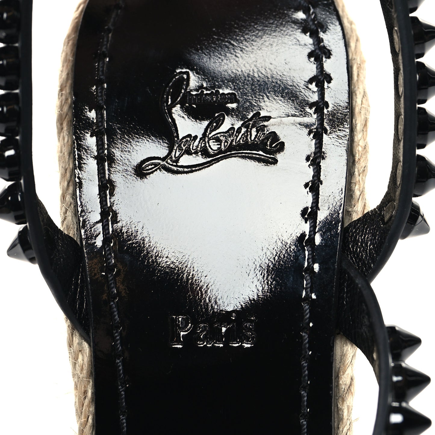 Patent Monochrome Mafaldina 120 Wedge Sandals 39 Black