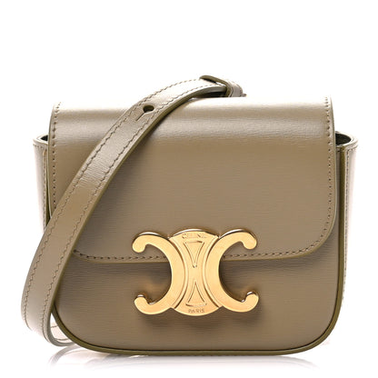 Celine Shiny Calfskin Mini Triomphe Olive 1 of 10