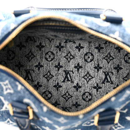 Louis Vuitton Monogram Jacquard Denim Speedy Bandouliere 25 Bleu 5 of 10