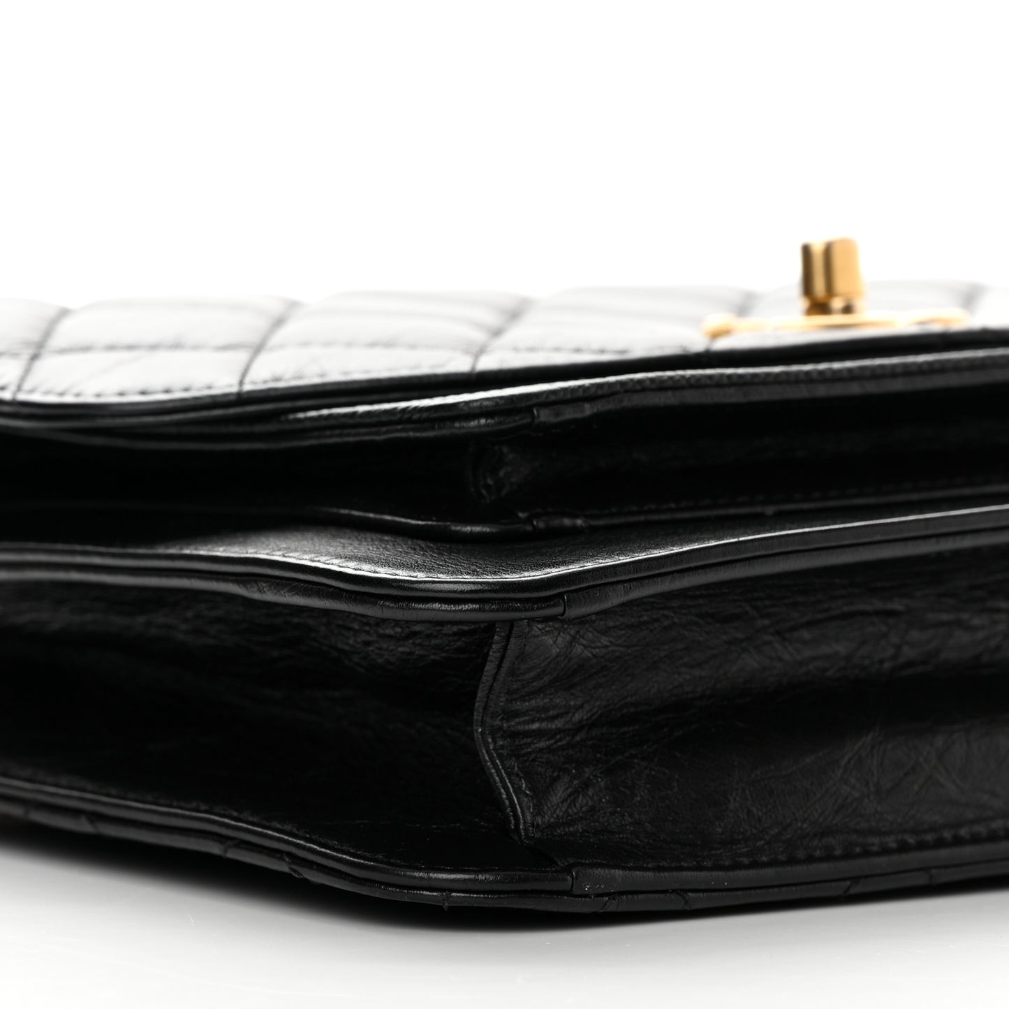 Calfskin Caviar Quilted Chain Handle Flap Black
