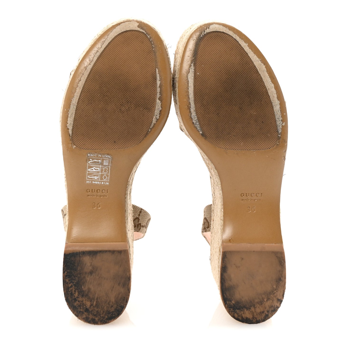 Monogram Nappa Chalotte Horsebit Ankle Strap 75mm Flatform Sandals 36 Beige Ebony