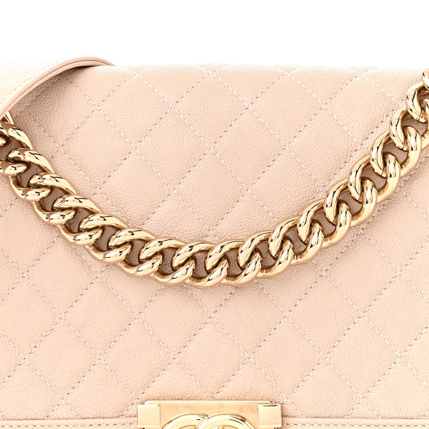 Caviar Quilted Medium Boy Flap Nude