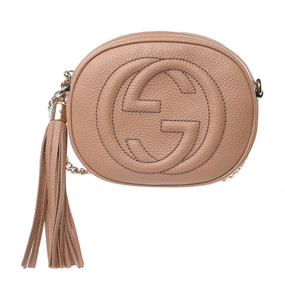 Gucci Pebbled Calfskin Mini Soho Chain Bag Camelia 1 of 9
