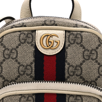 Gucci GG Supreme Monogram Web Mini Ophidia Double Zip Messenger Bag Beige Ebony Mystic White 8 of 10