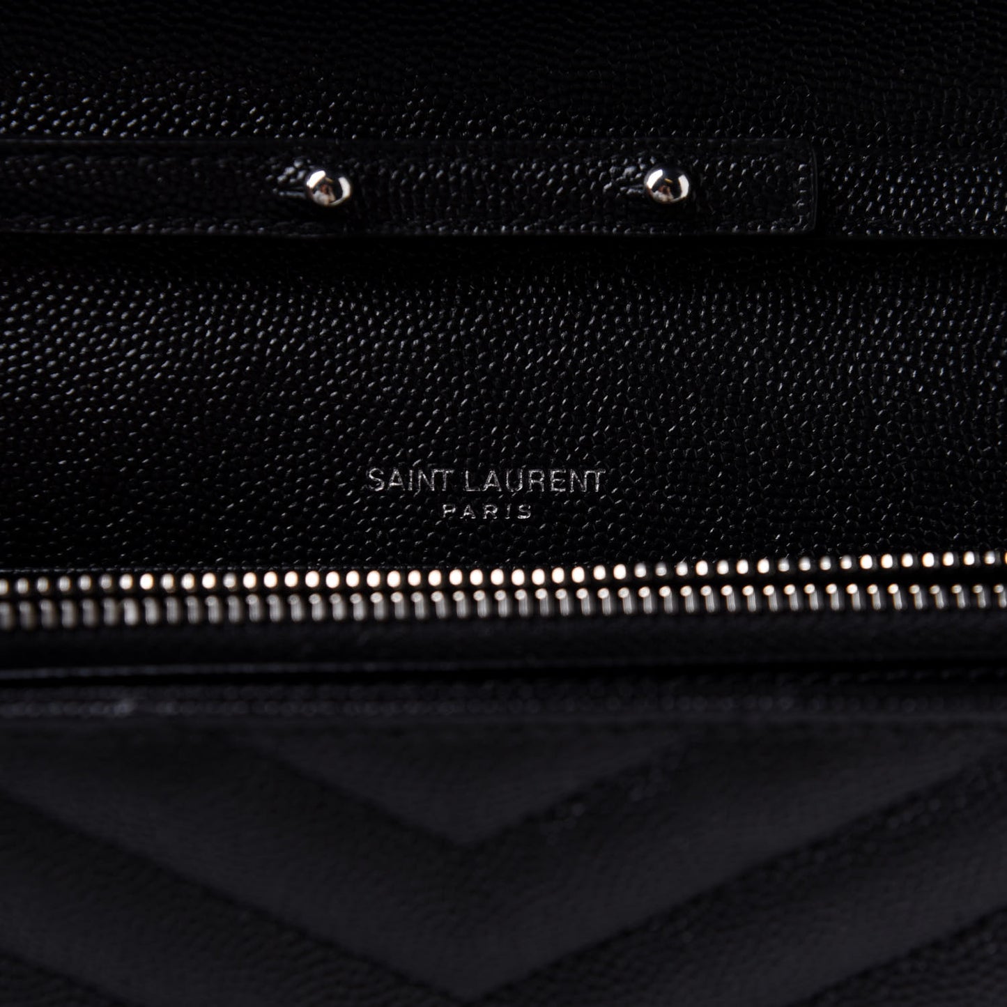 Grain De Poudre Matelasse Chevron Monogram Chain Wallet Black