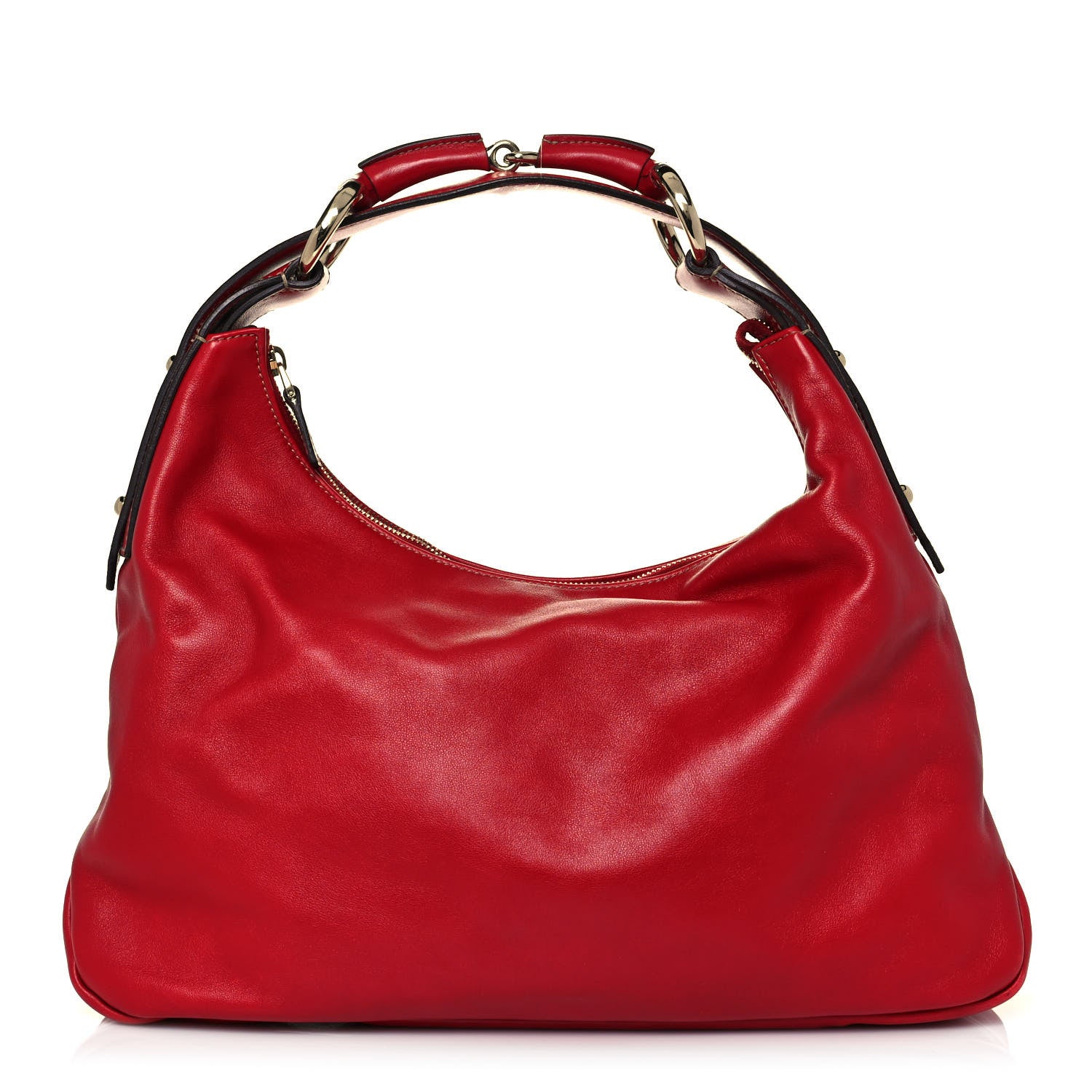 Gucci Calfskin Medium Horsebit Chain Hobo Red 1 of 12