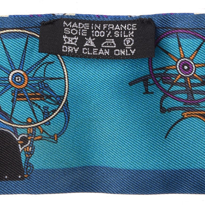 Hermes Silk Voitures Nouvelles Twilly Bleu Roy Canard Black 3 of 5