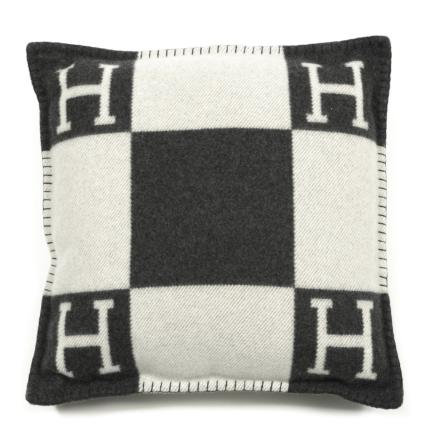Wool Cashmere Avalon Pillow PM Ecru Gris Fonce