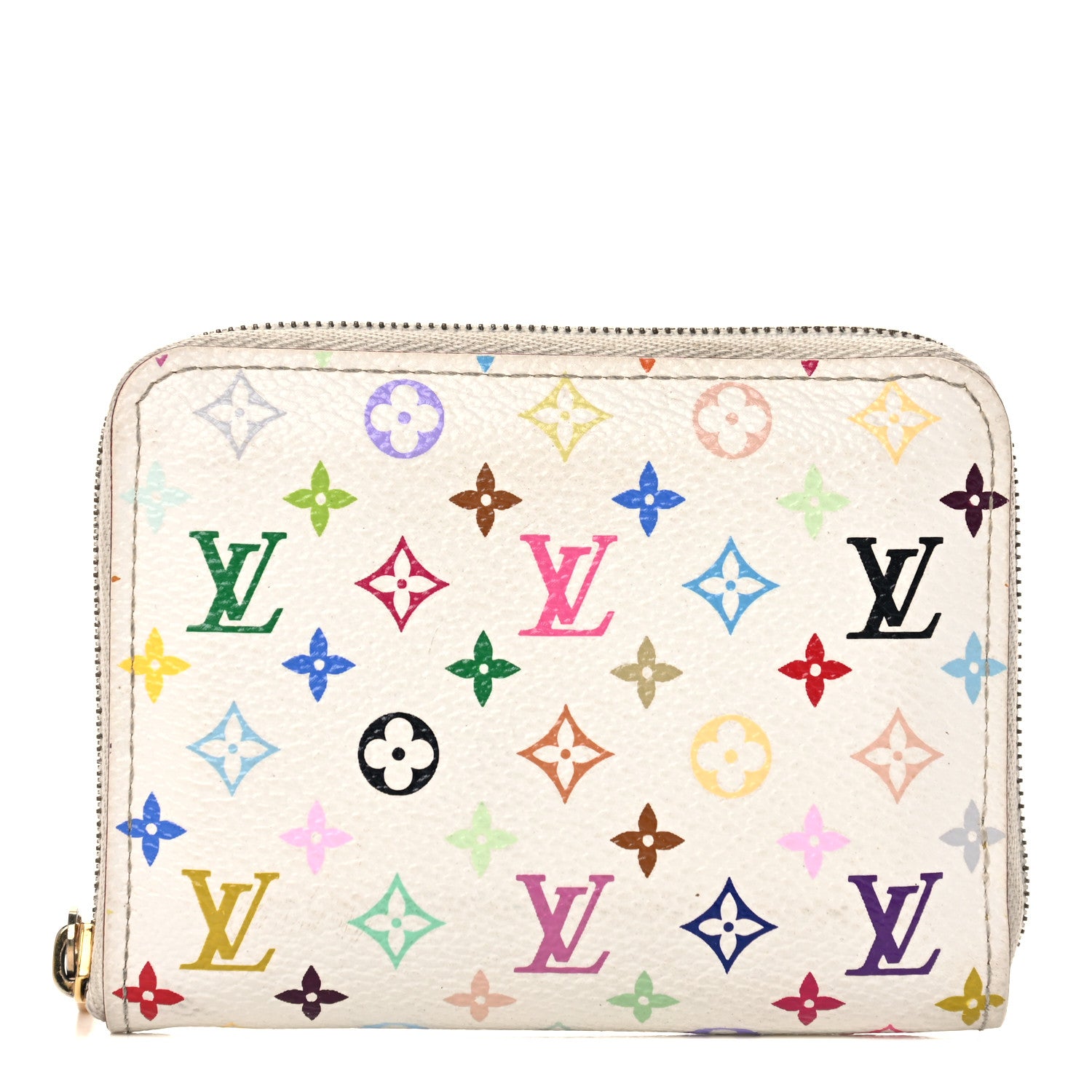 Louis Vuitton Monogram Multicolor Zippy Coin Purse Wallet White 1 of 20