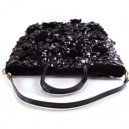 Valentino Garavani Patent Floral Bag Black 5 of 9