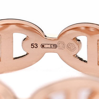 Hermes 18K Rose Gold PM Chaine d'Ancre Enchainee Ring 53 6.5 6 of 7