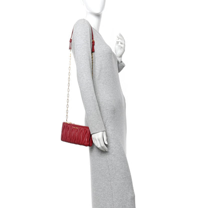 Miu Miu Nappa Matelasse Double Zip Crossbody Rubino 2 of 10