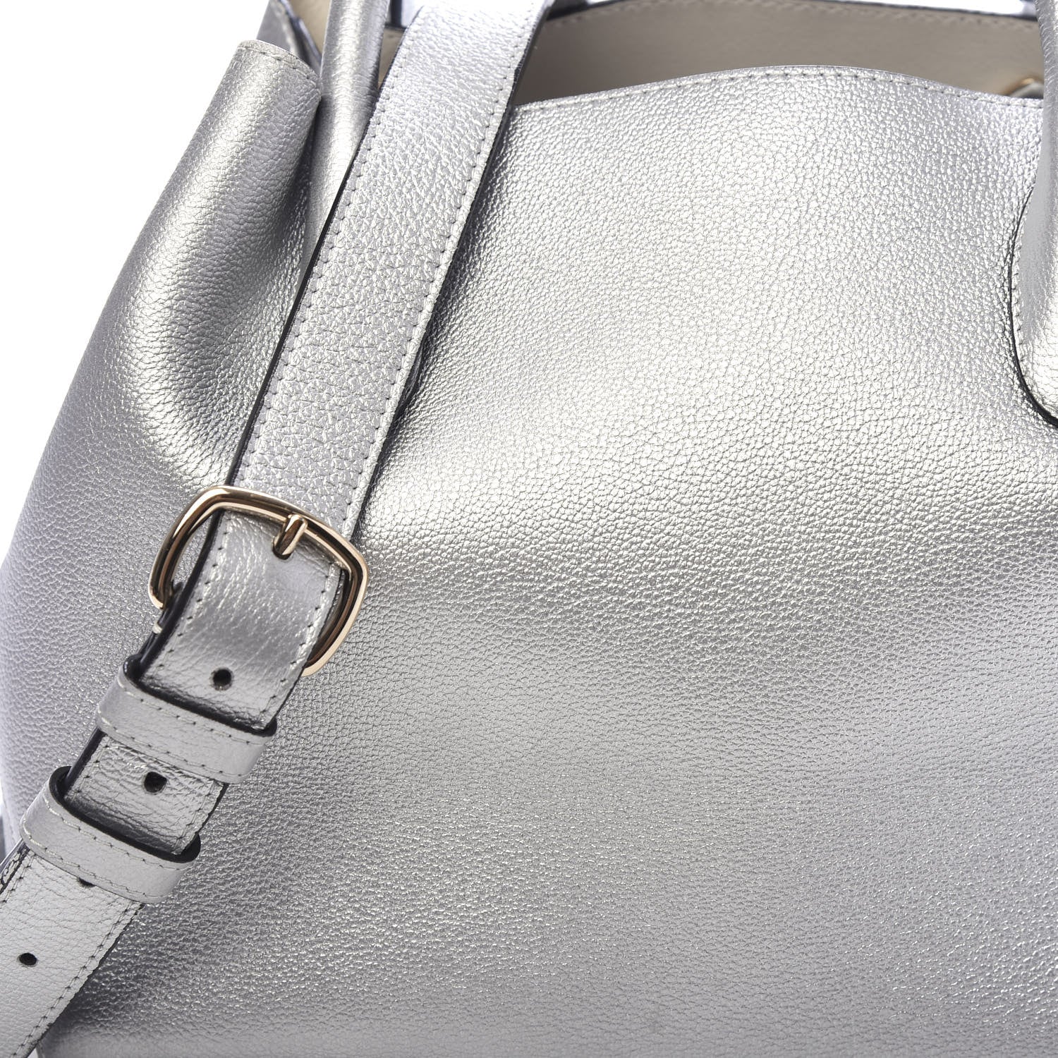 Christian Dior Metallic Supple Grained Calfskin Medium Open Bar Tote Silver 10 of 11