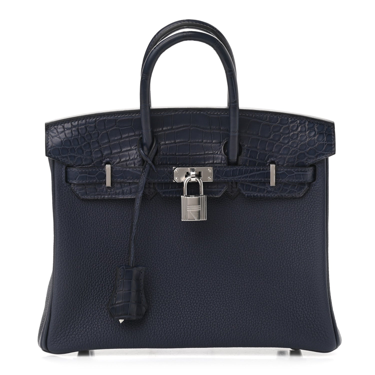 Hermes Togo Matte Alligator Birkin Touch 25 Bleu Nuit Bleu Indigo 1 of 10