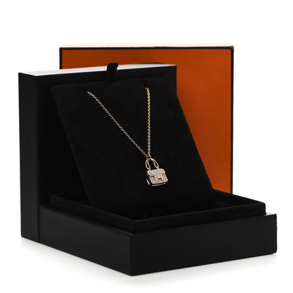 Hermes 18K Rose Gold Diamond Constance Amulettes Pendant Necklace 5 of 5