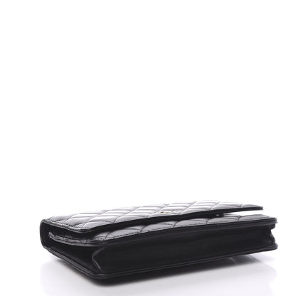 Chanel Lambskin Quilted Wallet On Chain WOC Black 3 of 12