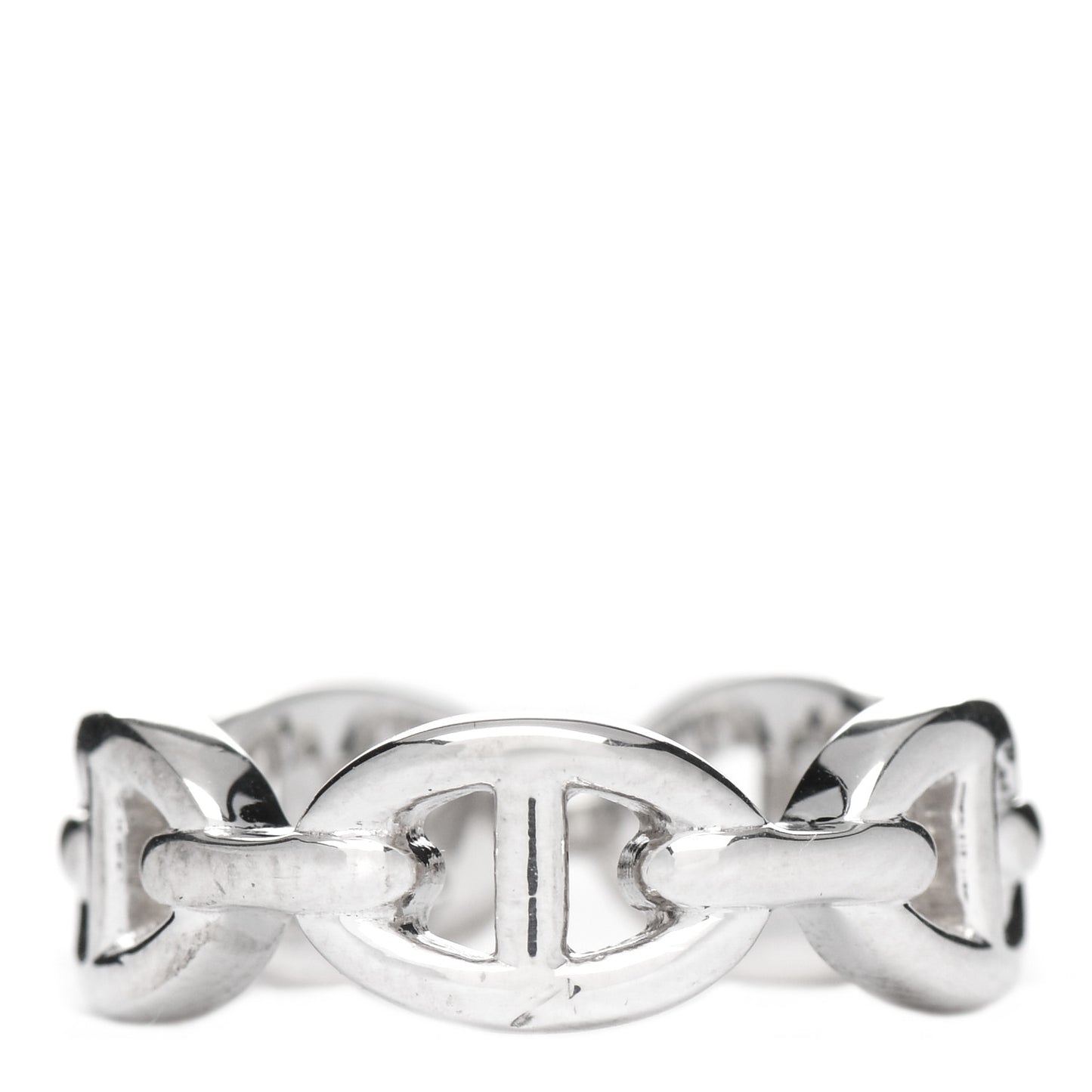 Sterling Silver PM Chaine d'Ancre Enchainee Band Ring 52 6